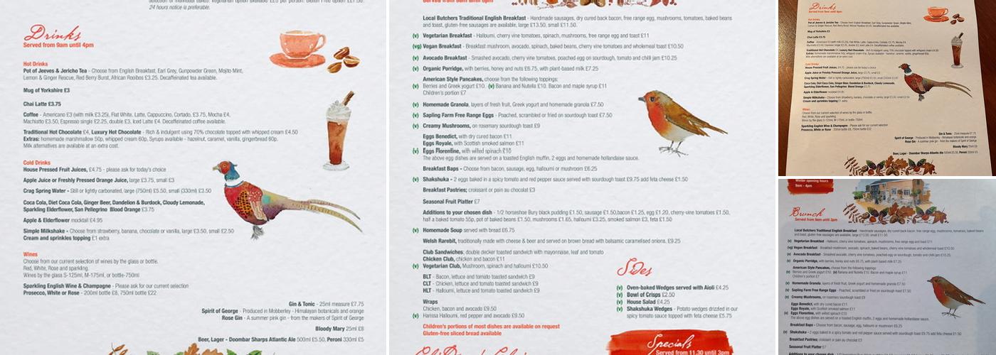 Barnshaw Smithy Menu