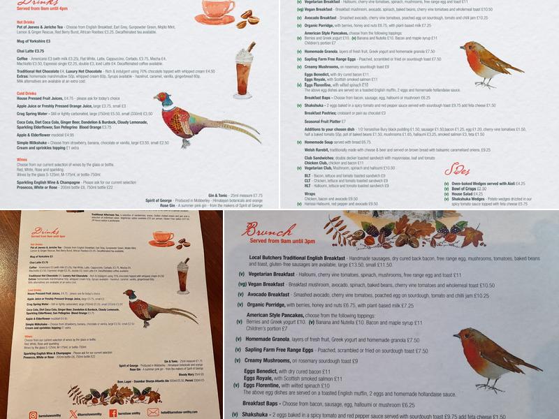 Barnshaw Smithy Menu