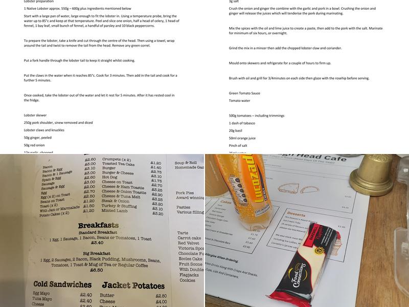 Clough Head Cafe And Tourist Information Menu