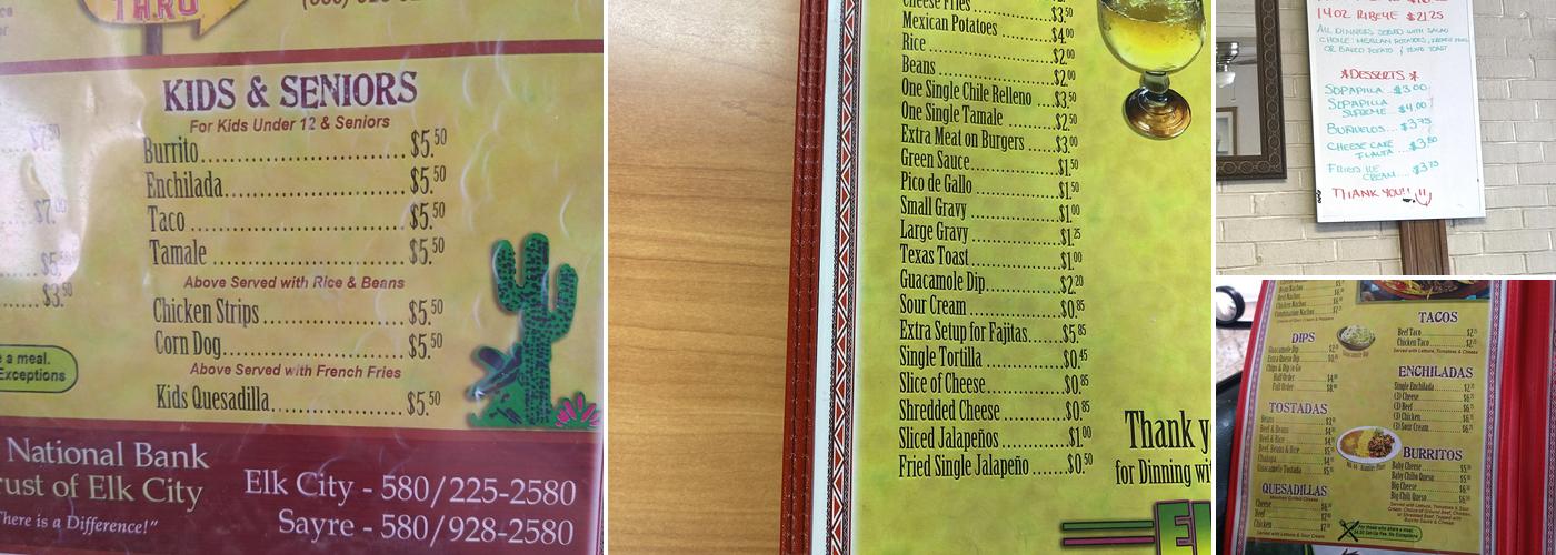 El Charro Menu