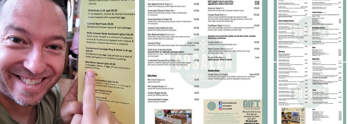 Cosalea Walshaw Menu
