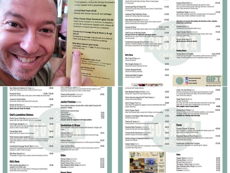 Cosalea Walshaw Menu