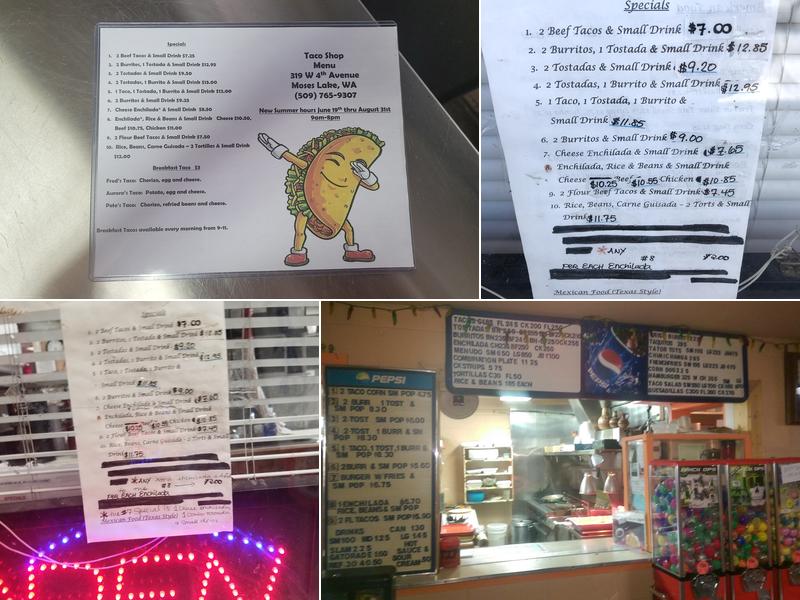 Taco Shop Menu