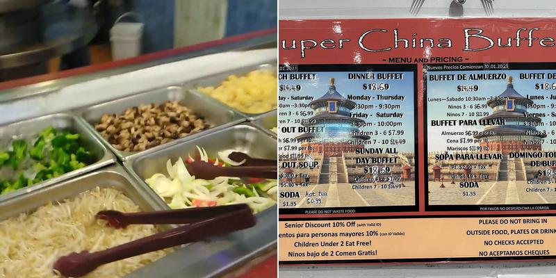 Super China Buffet 2 Menu