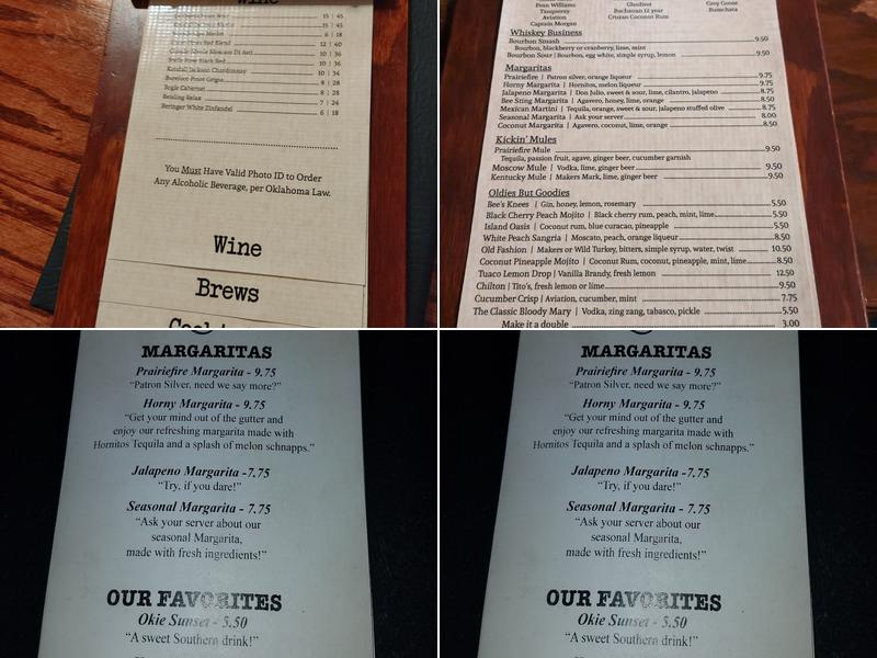 Prairiefire Grille Menu