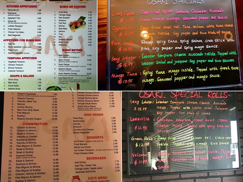 Osaki Steak & Sushi House Menu