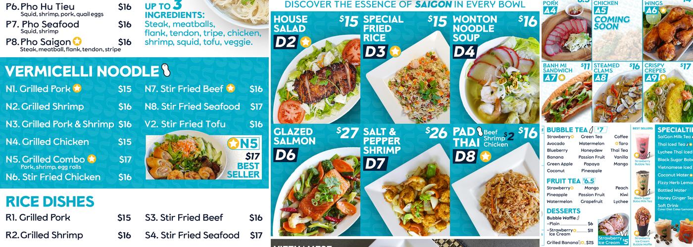 Pho Saigon Menu