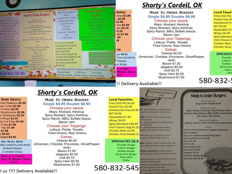 Shorty Bauman's Menu