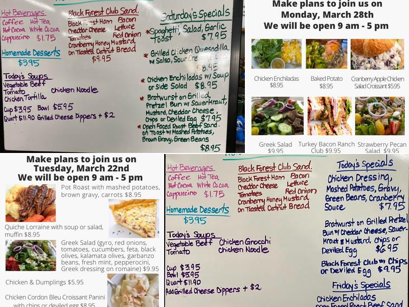 Cafe Downtown Clinton Menu