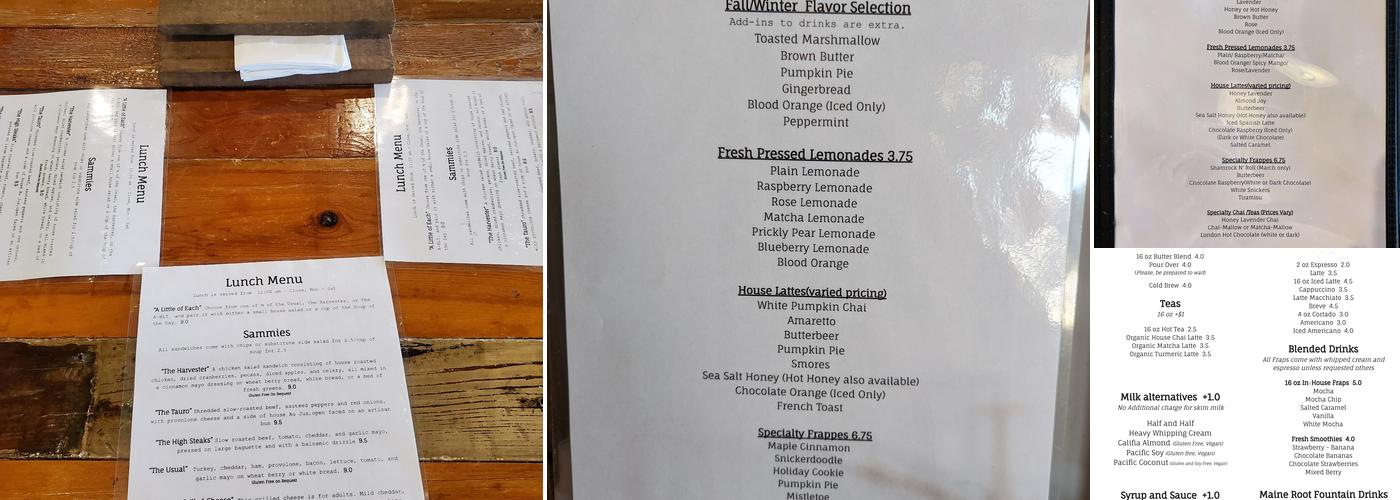 Strayhouse Kitchen + Coffee Menu