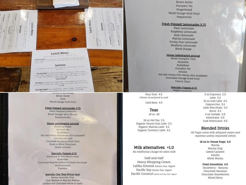 Strayhouse Kitchen + Coffee Menu