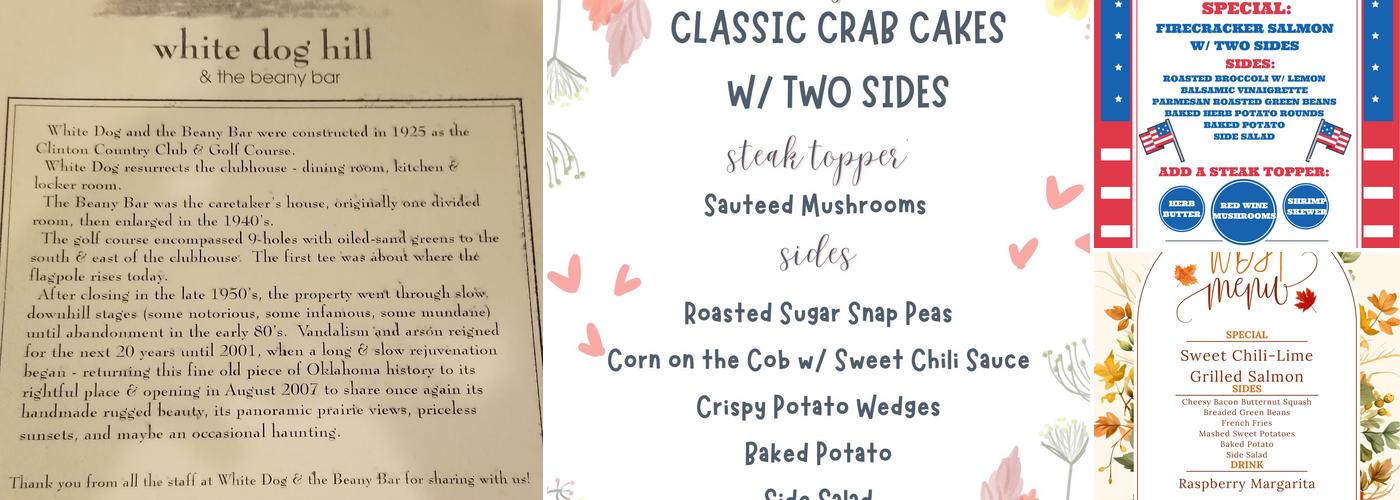 White Dog Hill Restaurant Menu