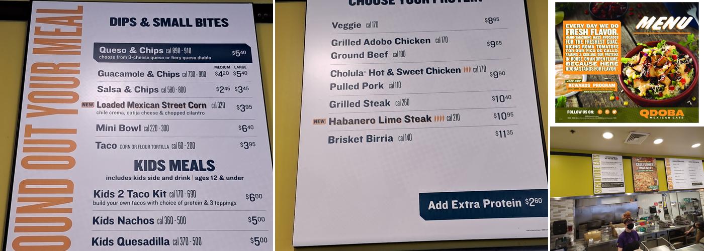 QDOBA Mexican Eats Menu