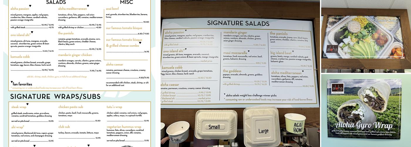 Aloha Salads Menu