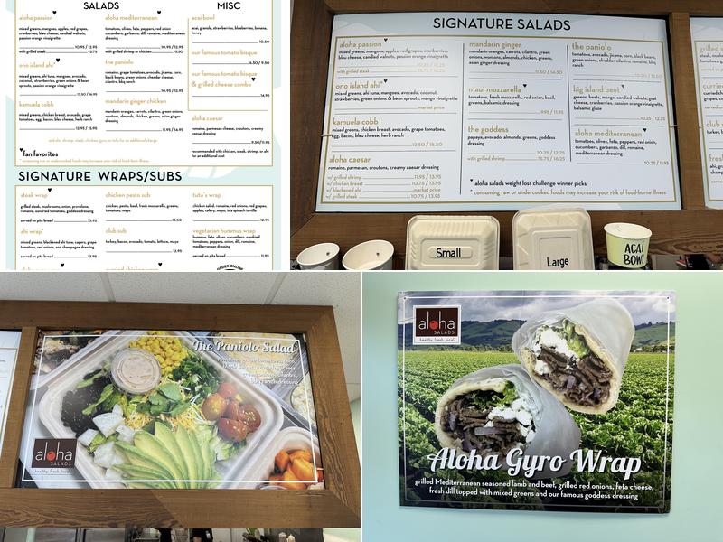 Aloha Salads Menu