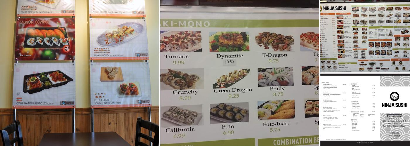 Ninja Sushi Menu