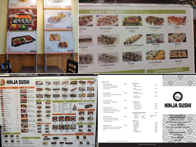 Ninja Sushi Menu