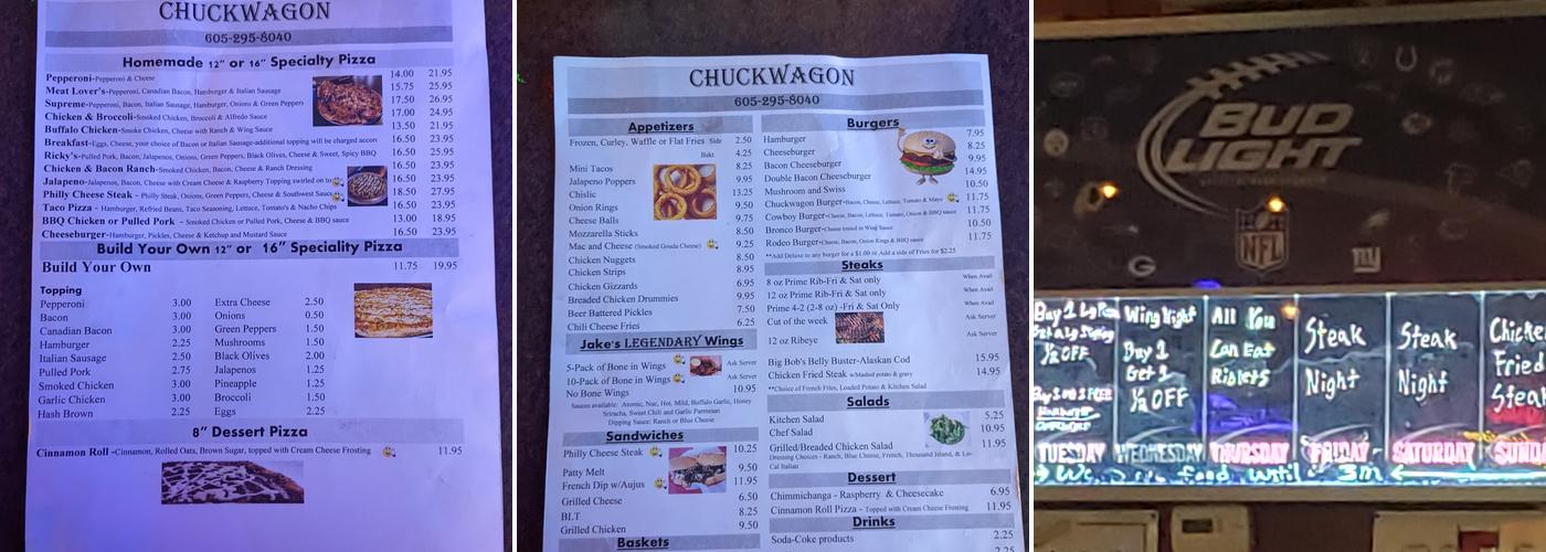 The Chuckwagon Menu