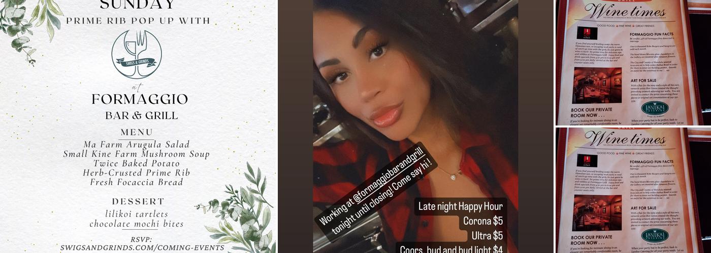 Formaggio Grill Menu