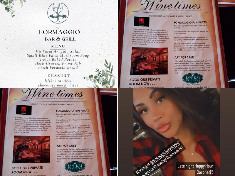 Formaggio Grill Menu