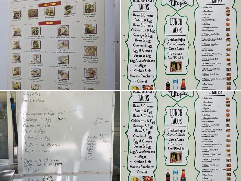 Taquria Utopia Menu