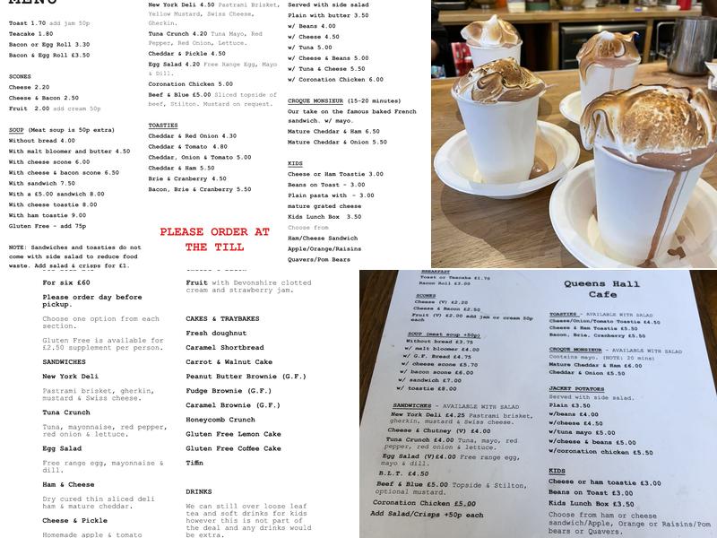 Queens Hall Cafe Menu