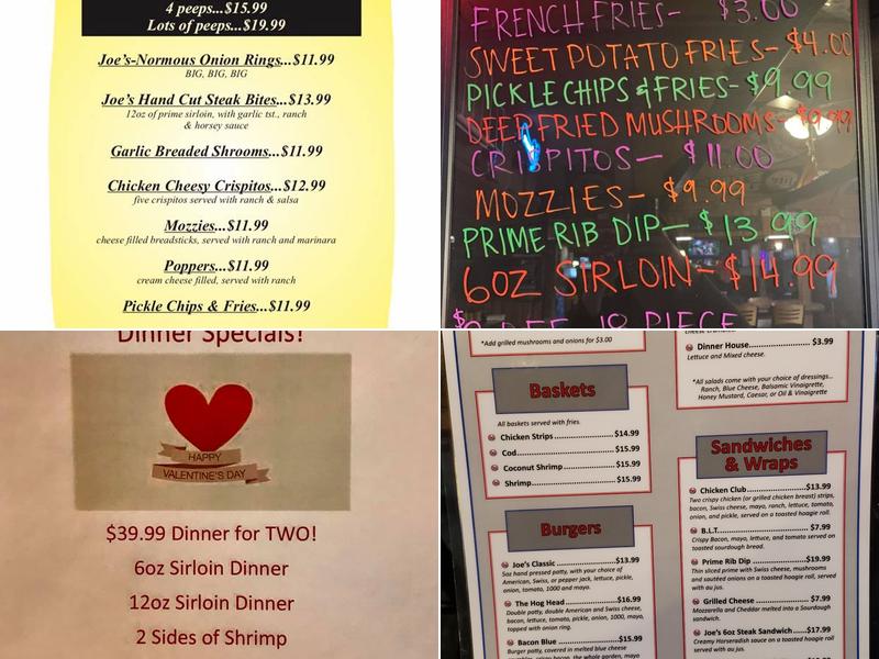 Joe's Log Cabin Tavern & Steak Menu