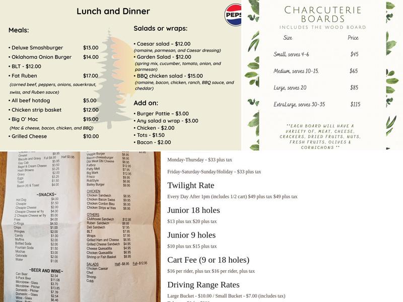 Three Lakes Bar & Grill Menu