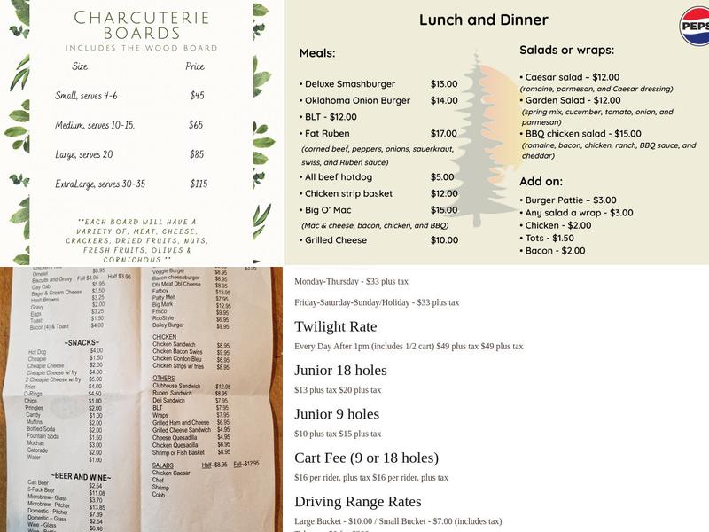 Three Lakes Bar & Grill Menu