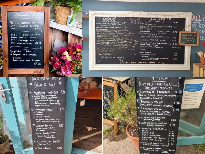The Birdhouse Cafe Menu