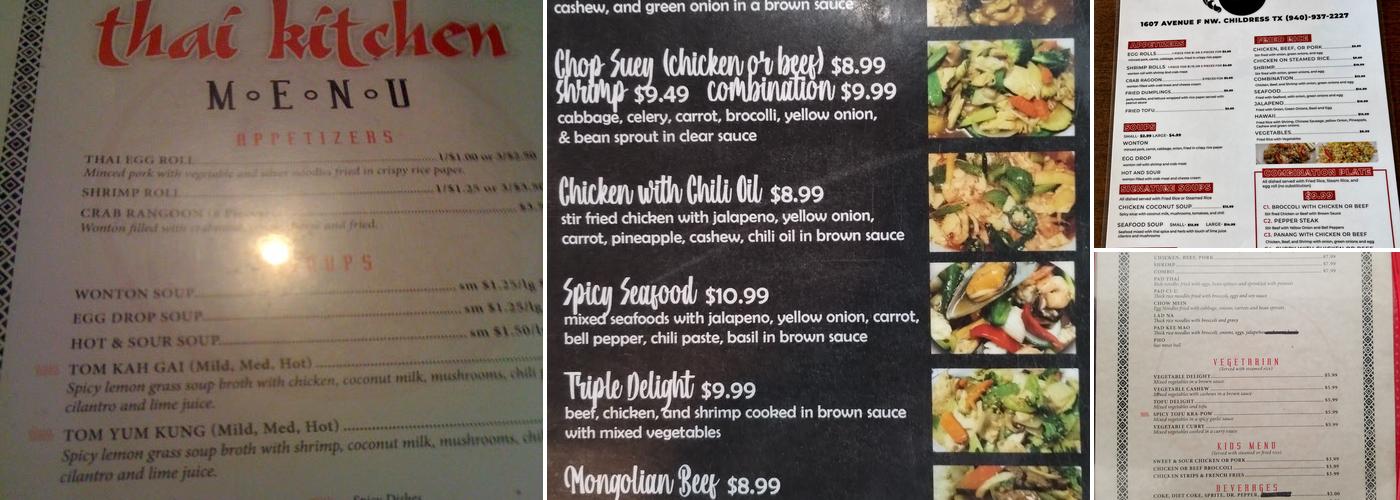 Thai Kitchen Menu