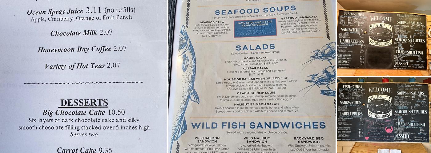 Seabolt's Restaurant Menu