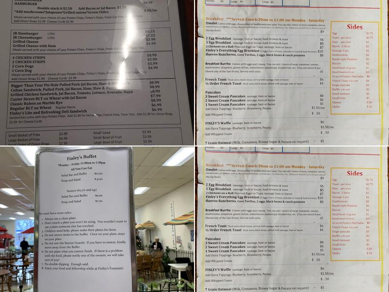 Finley’s Fountain Menu