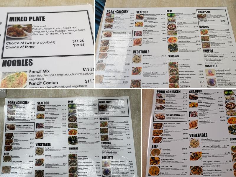 Thelma's Restaurant Menu