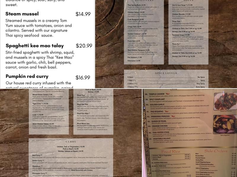 SWEET RICE THAI CUISINE & SPIRIT Menu