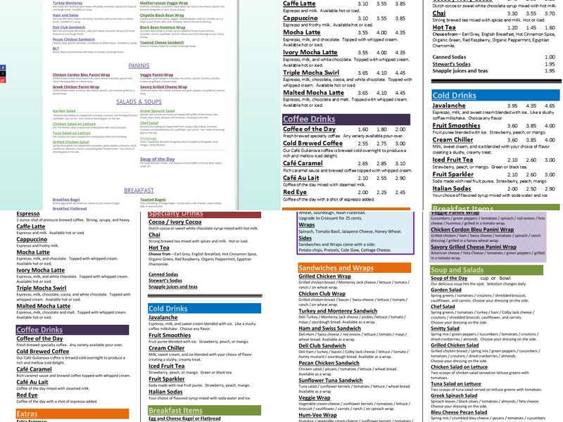 Mr. Smith's Coffee House Menu