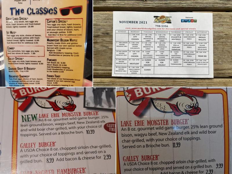 Marblehead Galley - Marblehead, OH Menu