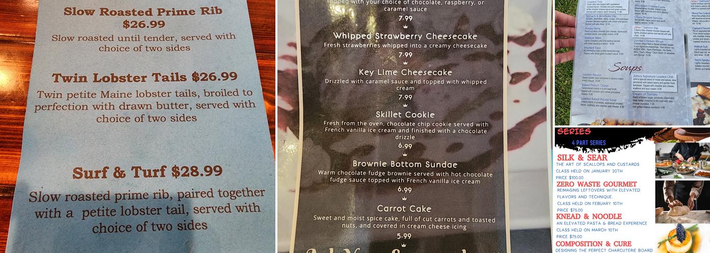 Crow's Nest Menu