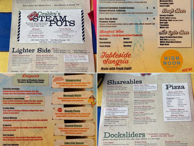 Crabby Joe's Dockside Menu
