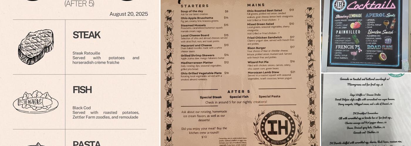 The Island House Menu