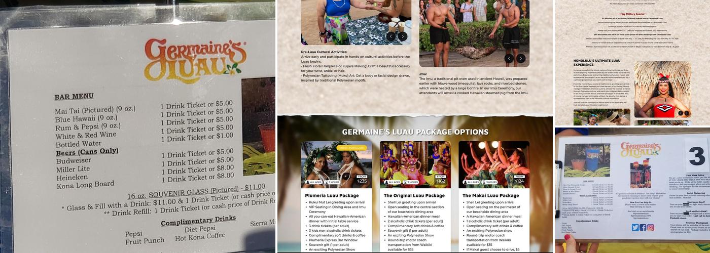 Germaine's Luau Menu