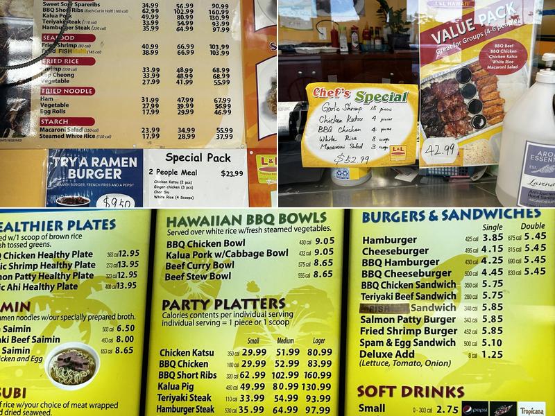 L&L Hawaiian Barbecue Menu