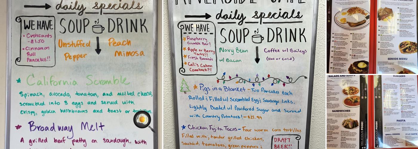 Riverside Cafe II Menu