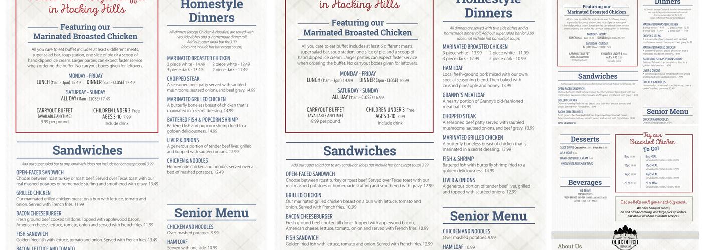 Olde Dutch Menu