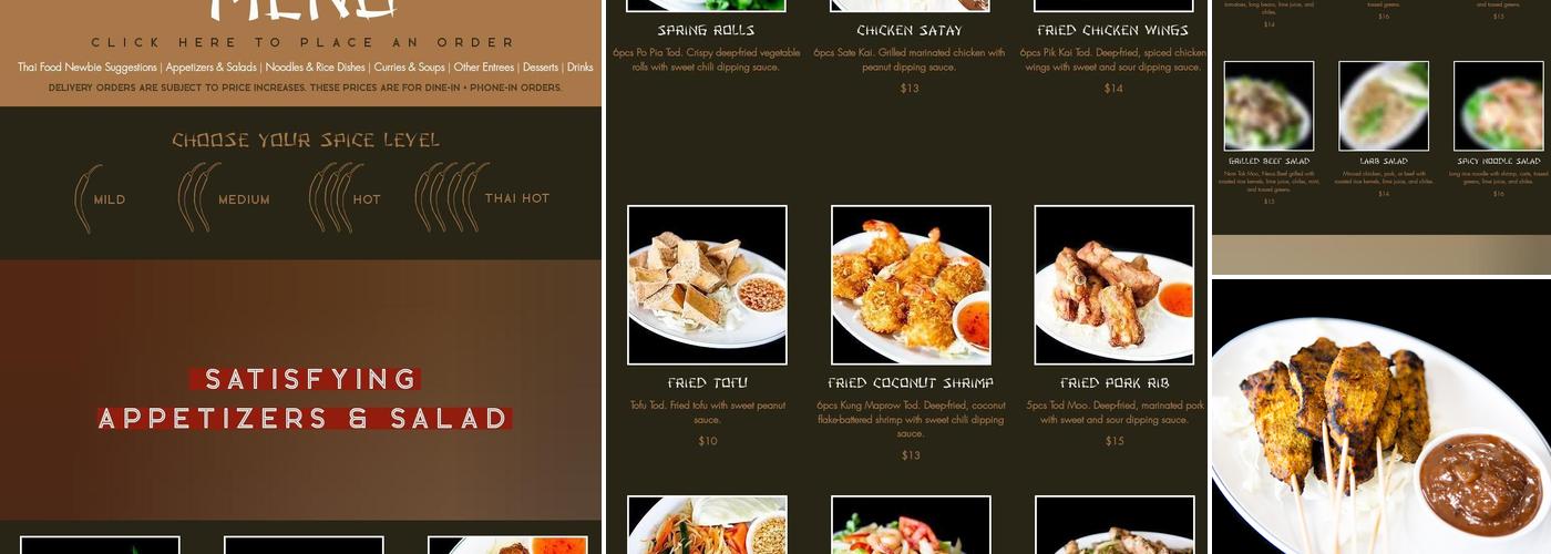 Heart of Thai Cuisine Menu