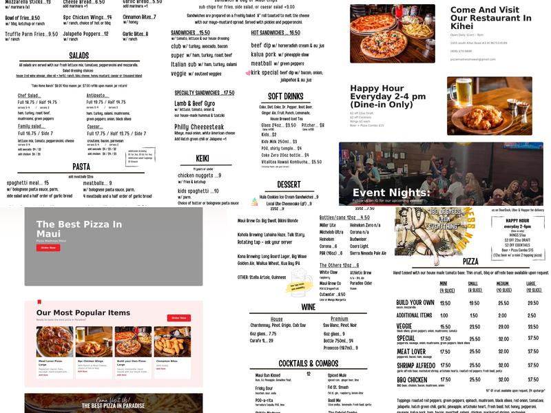 Pizza Madness Maui Menu