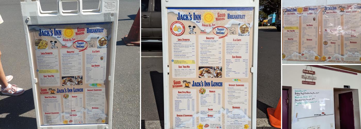 Jack's Inn breakfast spot Menu