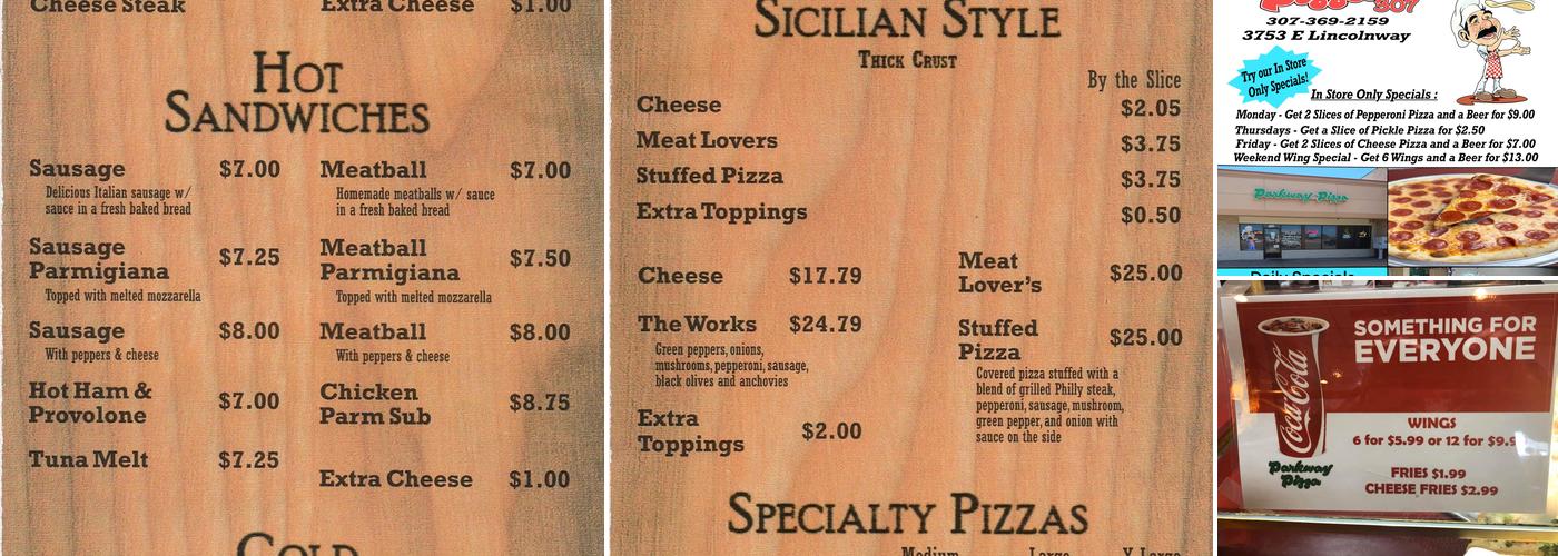 Parkway Pizza Menu