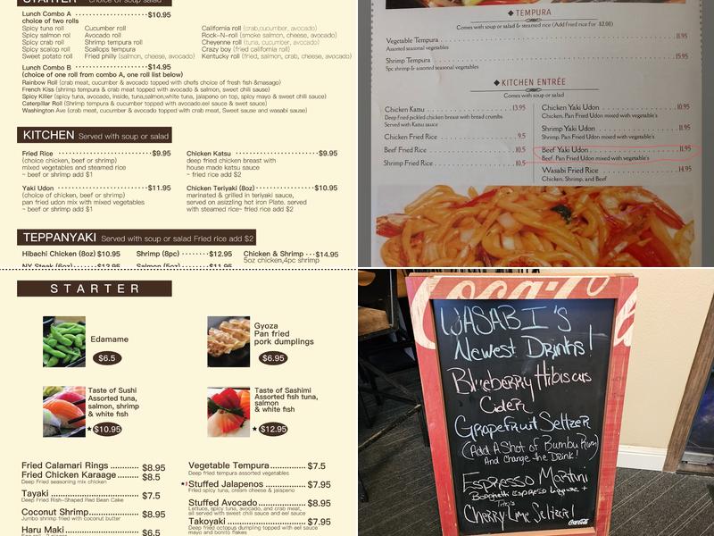Wasabi Menu