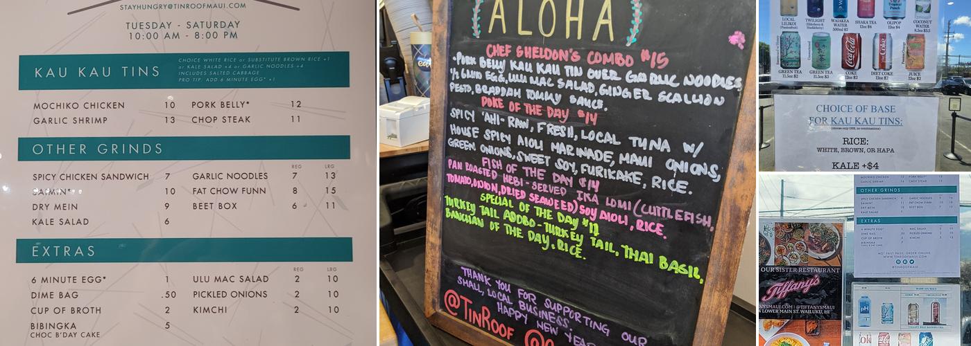 Tin Roof Maui Menu